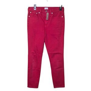 J. Crew Denim Red 10” high rise toothpick skinny jeans size 28 NEW #751